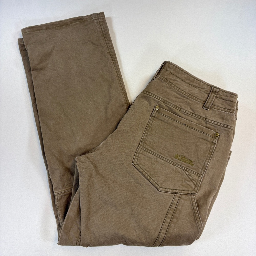 Kuhl Rebel Pants Mens 34x30 Brown Eurotwill Stretch Hiking Work Outdoor 5139